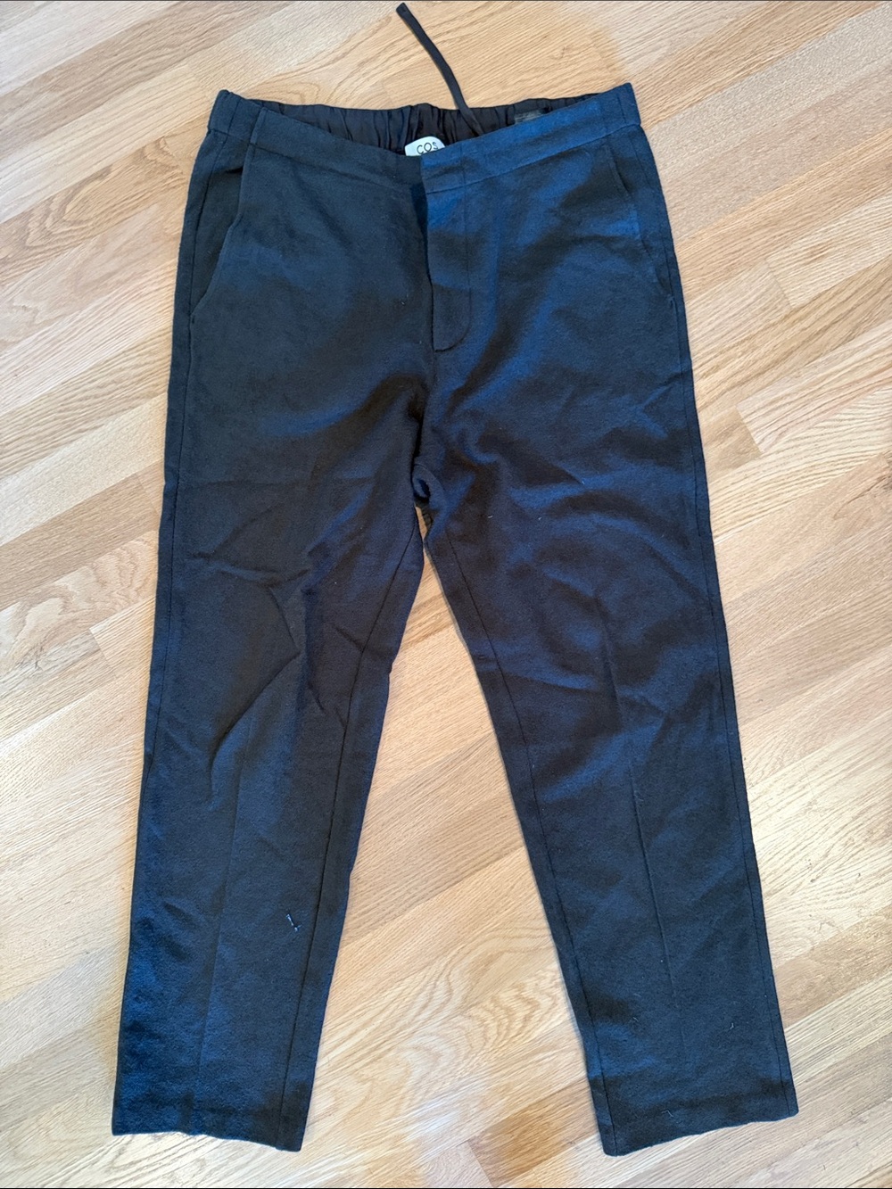 COS Men's Deep Green Wool Blend Chinos